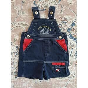 Vintage Baby Togs Blue Overall Romper Navigator Ship Boys Size 18 Months